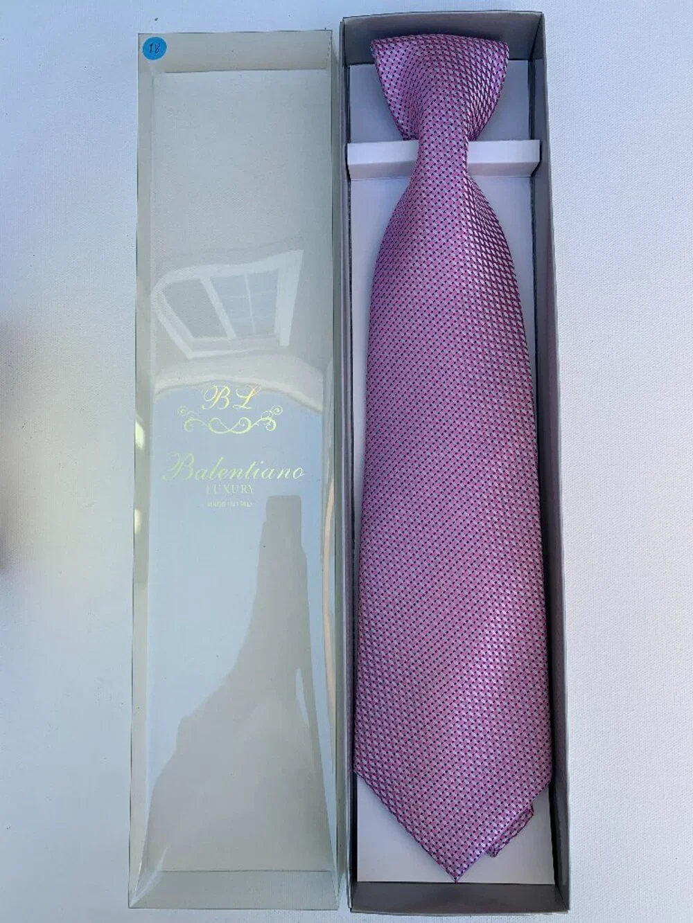 BALENTIANO Luxury 100% Silk Tie for Men Made in Italy 57